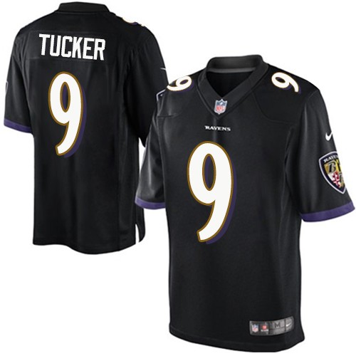 Youth Limited Justin Tucker Nike Jersey Black Alternate - #9 NFL Baltimore Ravens